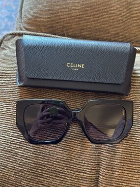 Celine Black Oversized Square Sunglasses with Case